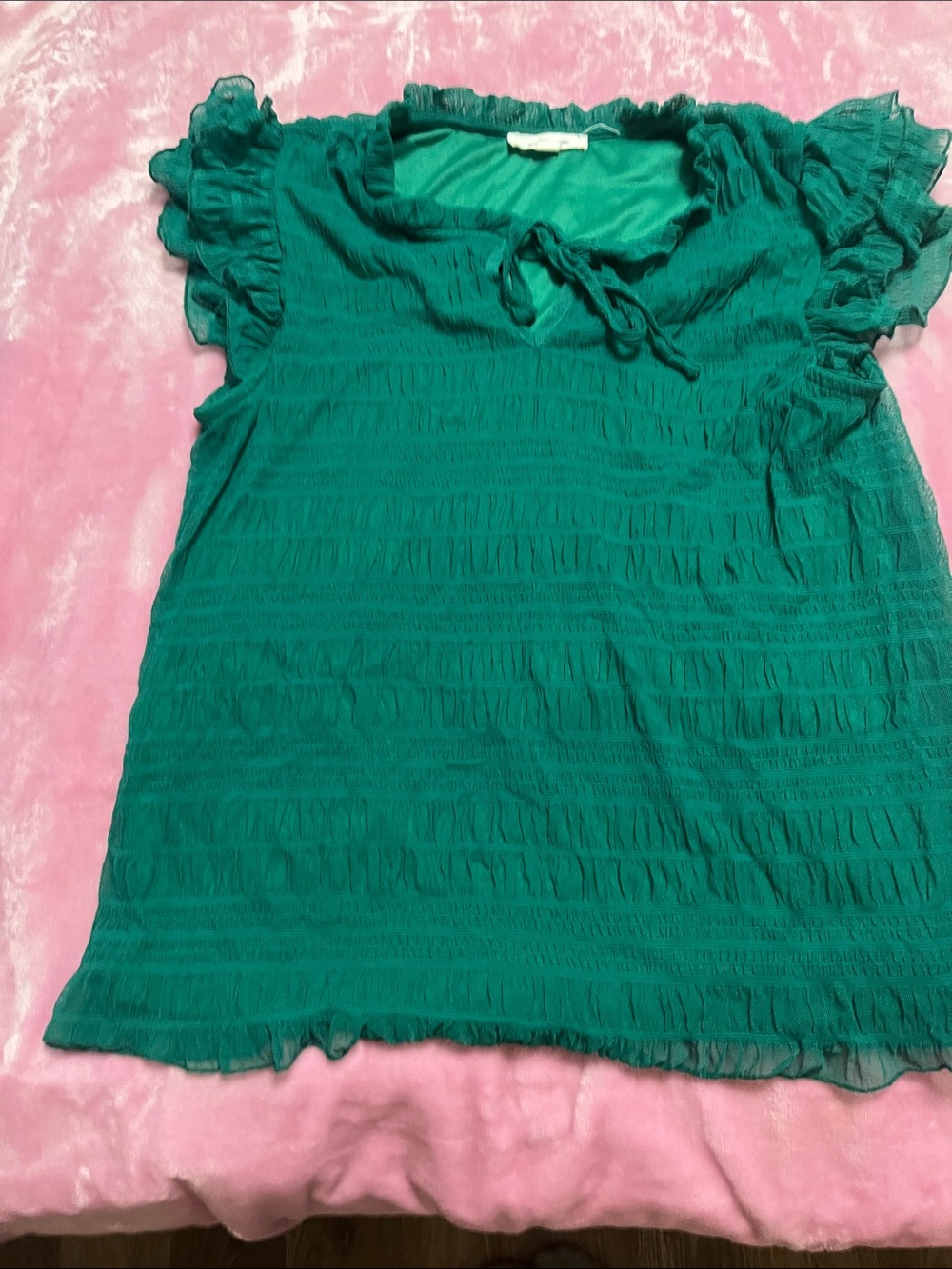 Asymmetrical Green Ruffled Sleeve Dress